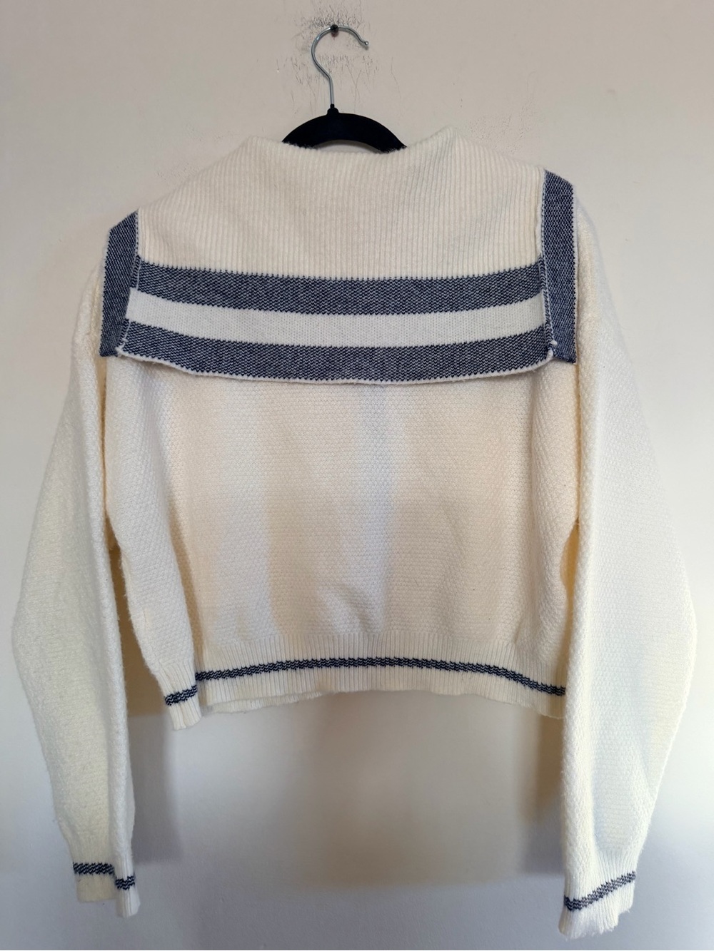 Miou Muse Cream Sailor-Collar Knit Cardigan Sweater - Picture 8 of 11